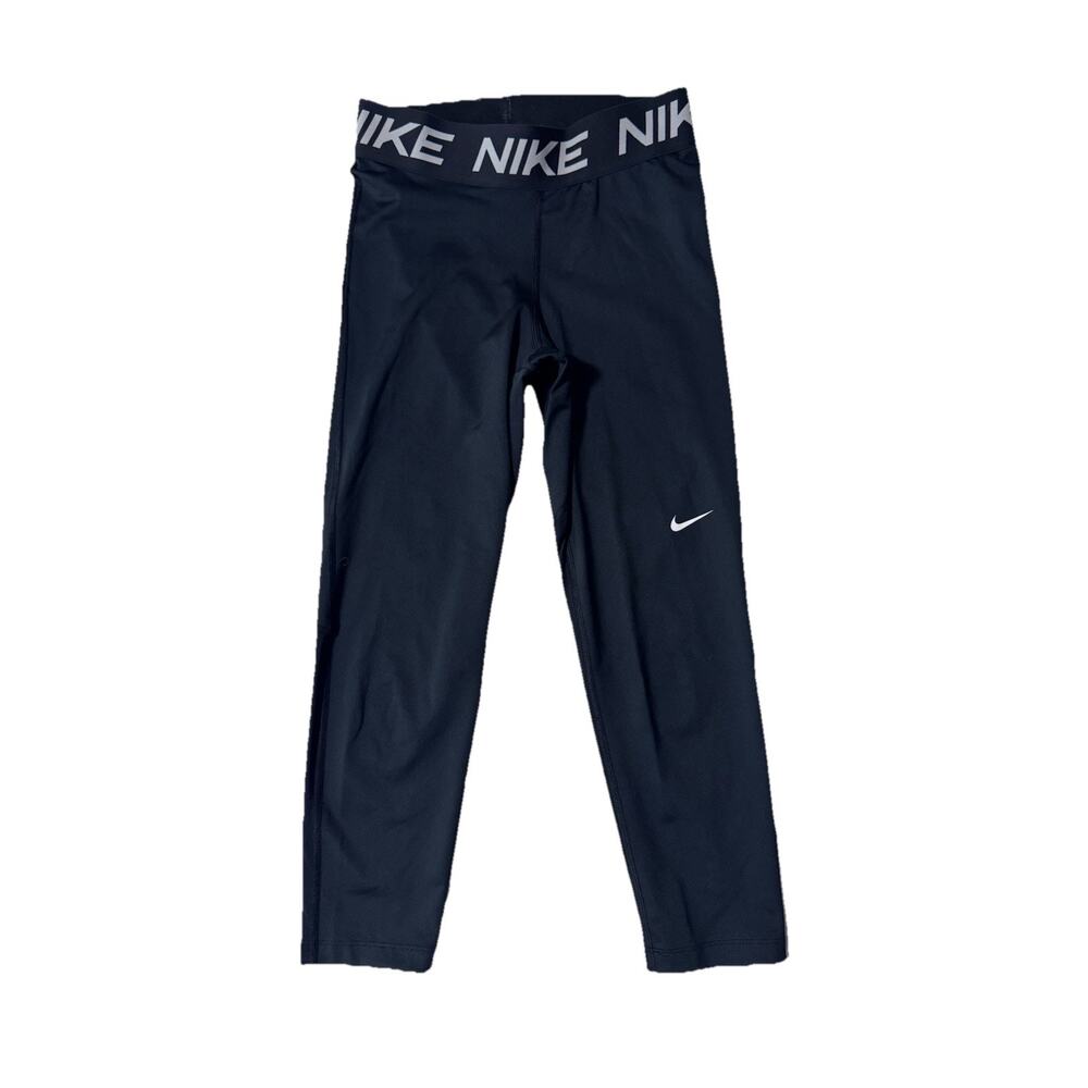 NIKE DRI-FIT Small Women's Poly Spandex Capri Tights Black Size S
